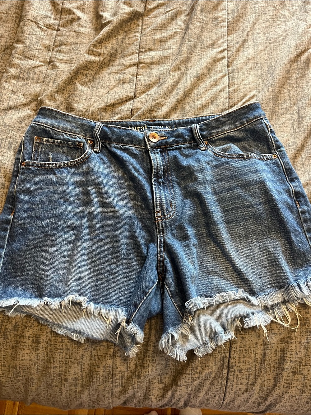 Natural Reflections Women's Distressed Denim Cutoff Shorts - Blue